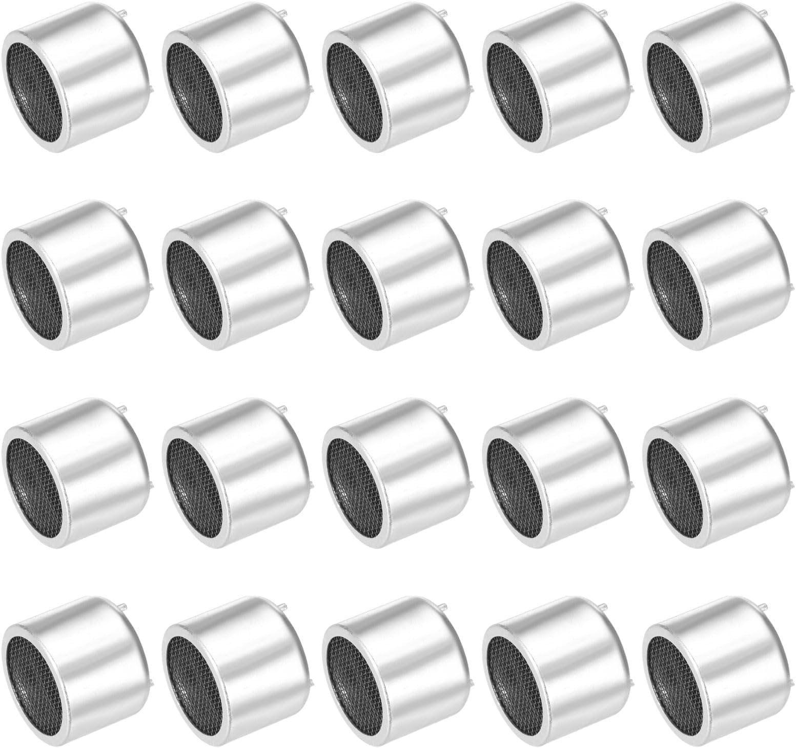 sourcing map 20 Pcs Ultrasonic Module Distance Sensor TCT40-16R/T High Precision Distance Measuring Transducer Ultrasonic Ranging Sensor, Silver