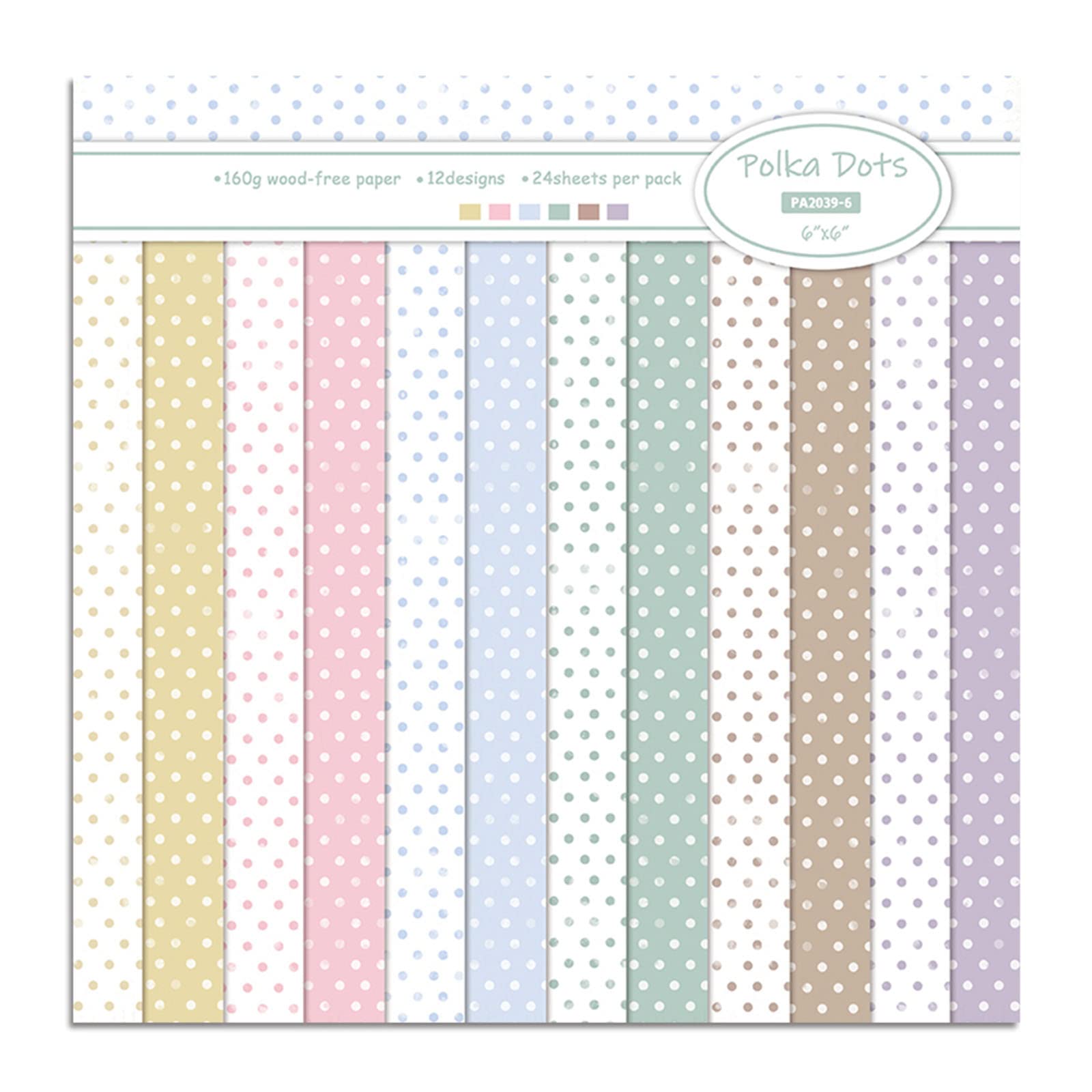 Ukbzxcmws Pattern Paper 24 Pcs Colorful Round Dots Decorative Patterns Supplies For Journal Gift Packaging Supplies Scrapbooking Paper Packs