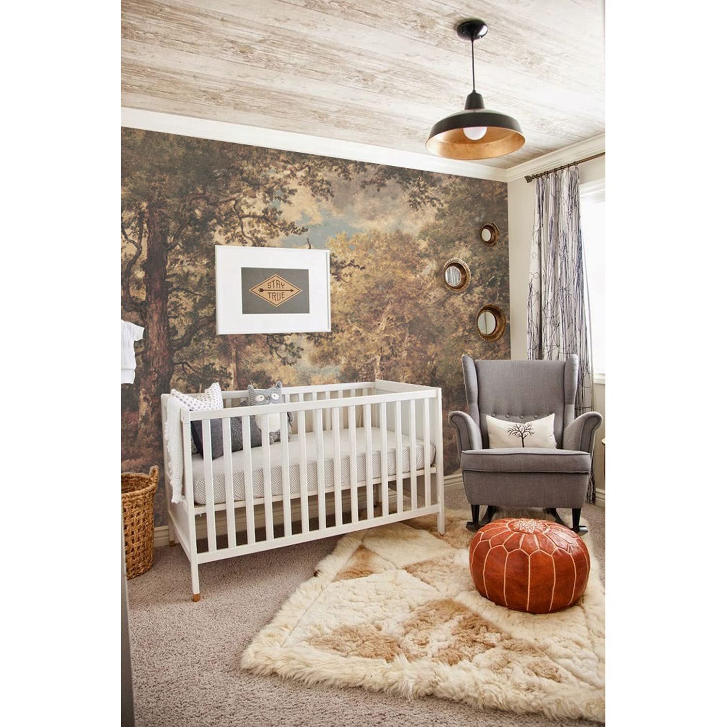 Papier peint intissé pour cacher imperfections meuble mur forêt automne 152x104