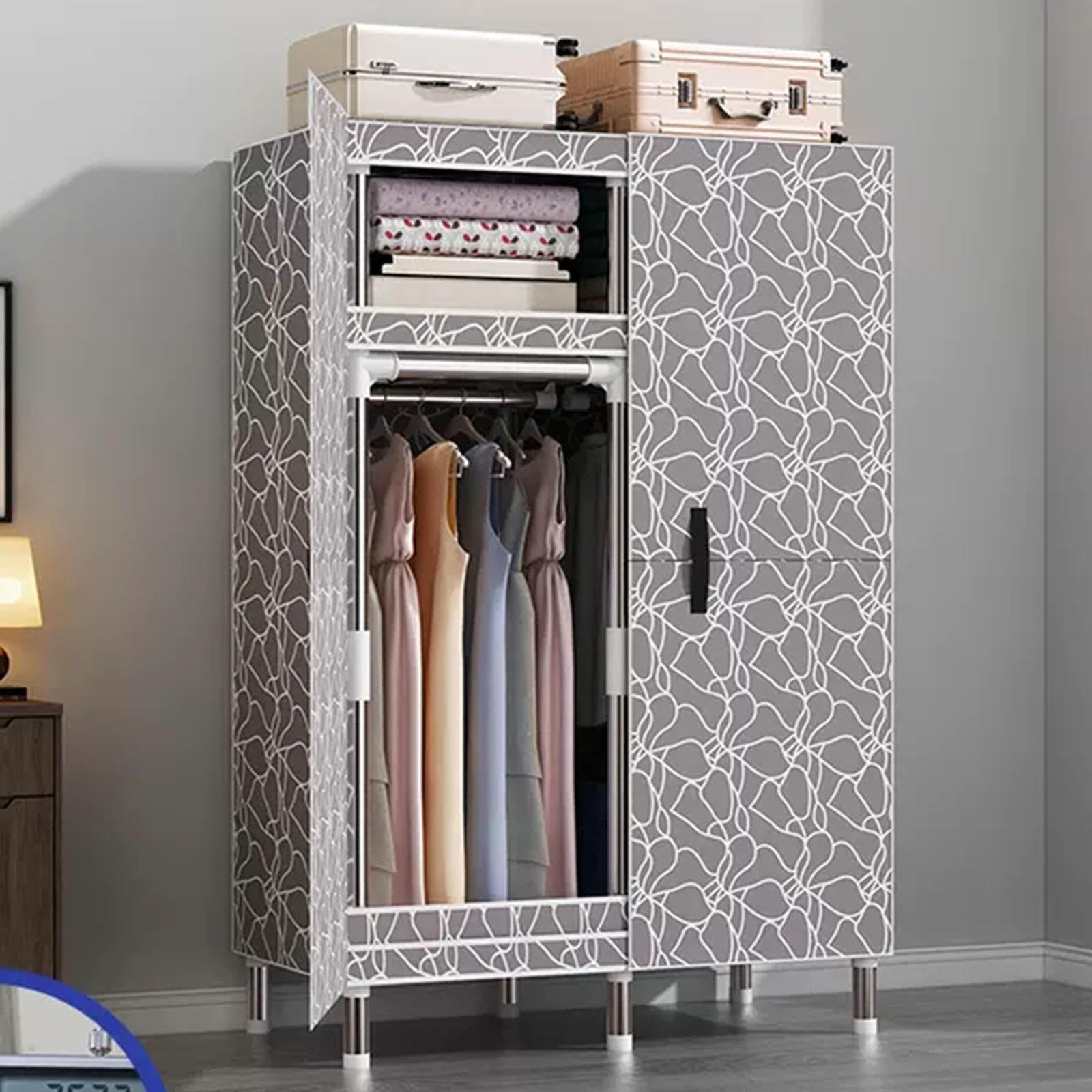 Kleiderschrank, tragbarer Kleiderschrank, Aufbewahrungsorganisator für Schlafzimmer, Kleiderschrank aus Segeltuch, Einfach zu montieren, A-85 x 45 x 170 cm