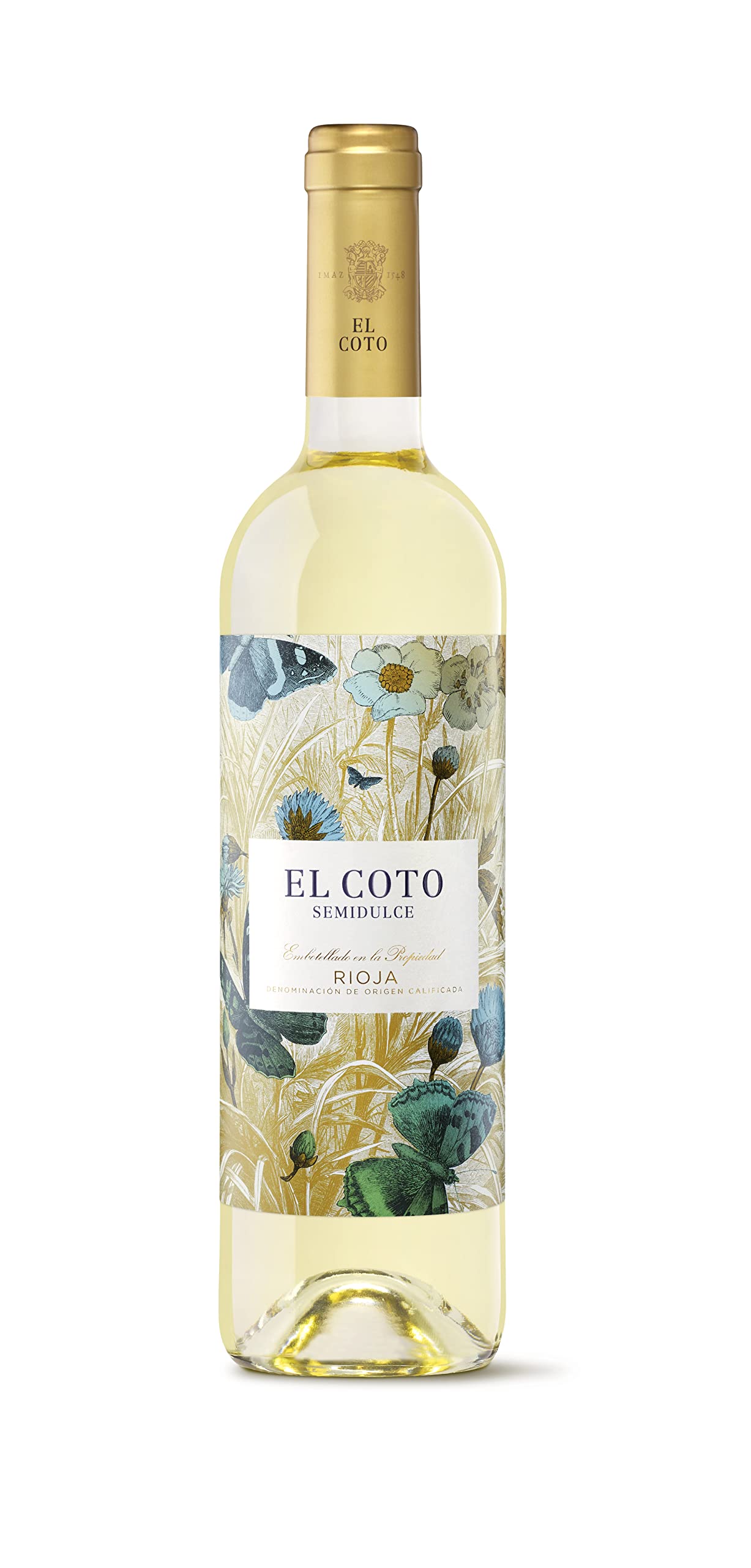 El Coto Semidulce Blanco | Vino Blanco DOC Rioja | Variedad Chardonnay |Dulce y Fresco, | Caja 6 botellas 750 ml