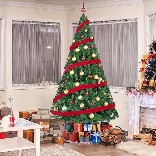 Miniatura 2 de YAHEETECH - Árbol de Navidad artificial parece natural con bisagras, pino de Navidad con soporte plegable, fácil de armar.