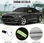 300D Black Oxford Half Car Cover Compatible with 2005-2024 Ford Mustang S-197/S550/S650, Protector Car Body Covers for Windproof Dustproof UV Resistant Protect Your Windshield and Roof