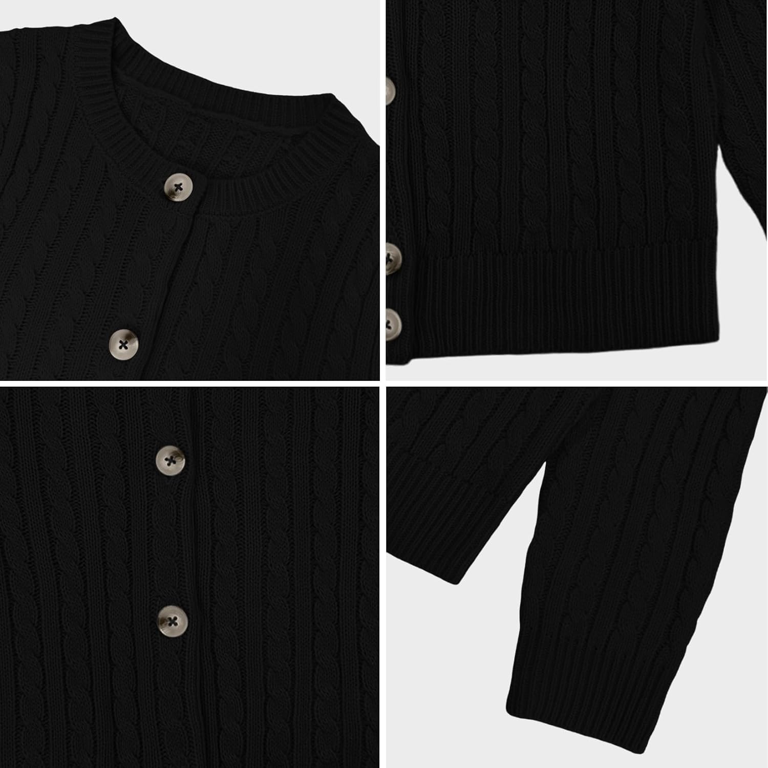 Girls Cable Knit Sweater Cardigans Kids School Uniform Long Sleeve Button Down Fall Jackets for Girl 5-14 Years - Image 7