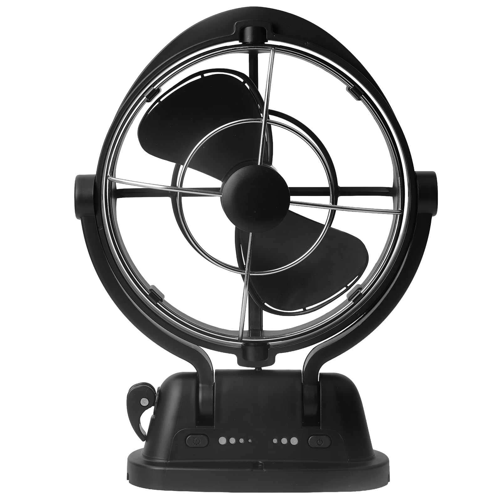bakbrand Omnidirectional Fan Adjustable Tilt 12V/24V Auto-Sensing DC Whole Room Air Circulator Hardwire Installation Quiet Powerful Cooling Fans for RV/Car/Boat/Home/Office (Black)