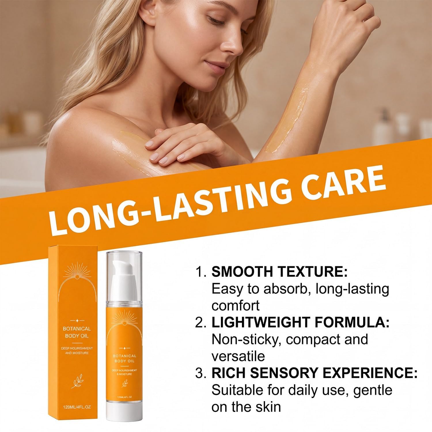 Olio corpo agli estratti vegetali (120 ml) – Olio corpo profondamente nutriente e idratante; migliora la secchezza e la desquamazione, ripara la pelle ruvida e offre idratazione dopo il bagno.