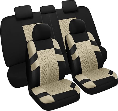 VarCozy - Juego completo de fundas de asiento de asiento delantero y trasero dividido para automóvil, fundas para SUV, sedán, camioneta compatibles