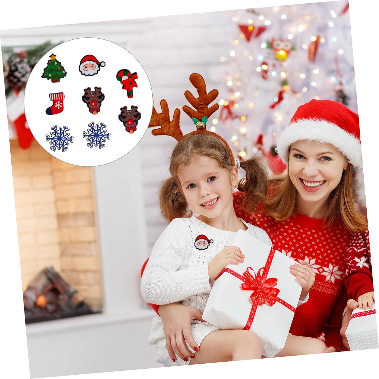 CALLARON 8pcs Christmas Brooches Cute Cartoon Badge Clips for Holiday Parties Unique Charming Designs for Women Boys and Girls and Adults Festive Accessories