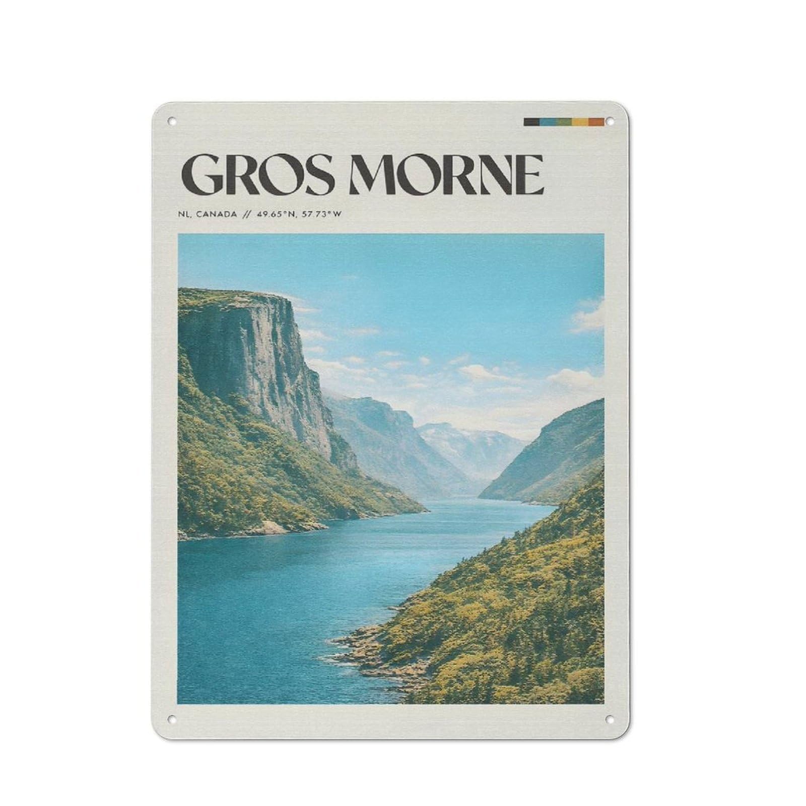 Junmoney Style-14 Everyday Gros Morne National Park Decorative Tin Plaque 40X30cm, Room Wall Plaque For Bedroom, Kitchen, Office Or Living Room