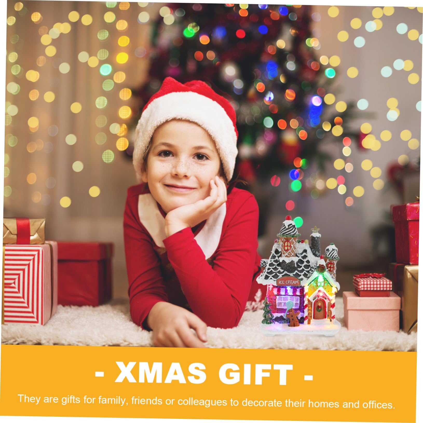 Świąteczna Ozdoba LED Śnieżny Domek Wystawę Świecący Imprezy Xmas Prezent Świąteczny Idealny Do Dekoracji Domu i Biura