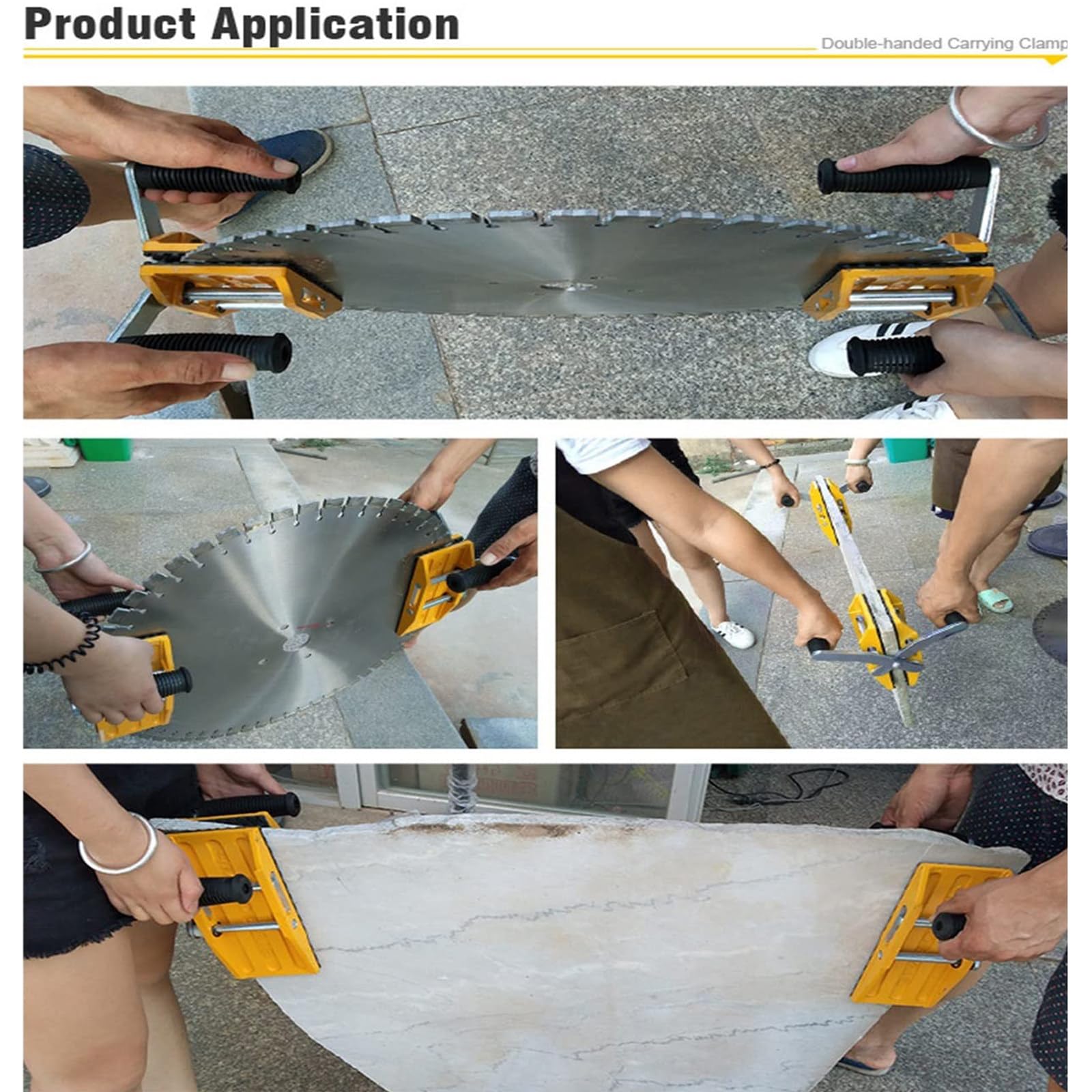 Morsetto resistente per il sollevamento di pannelli in pietra, confezione da 2 strumenti di trasporto in granito da 5-45 mm, capacità 150 kg per lastre di vetro e trasporto in marmo