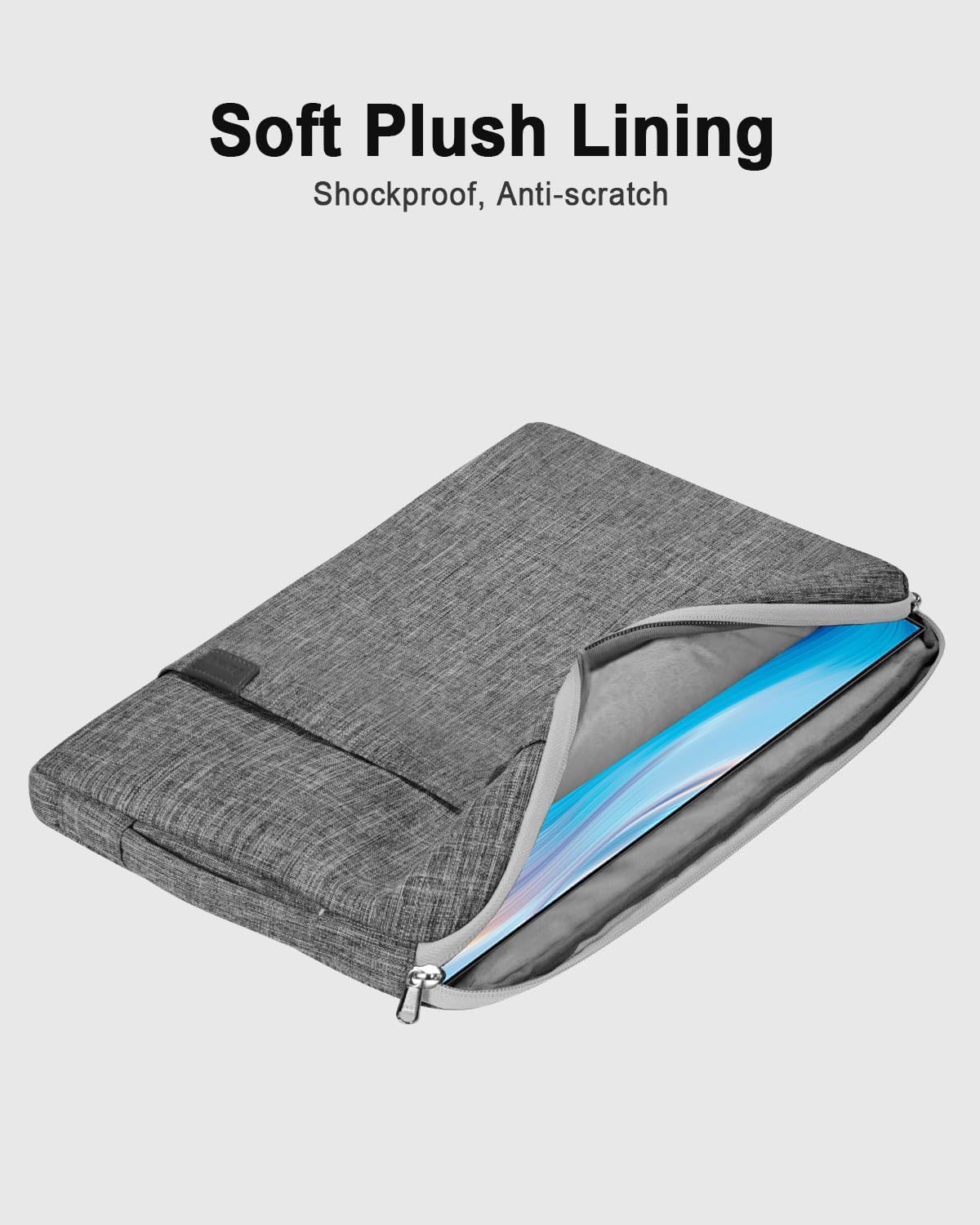 Funda para monitor portátil de 17.3 pulgadas con almacenamiento de accesorios | Funda para la mayoría de monitores portátiles de 17.3 pulgadas, resistente al agua, con bolsillo, (gris)