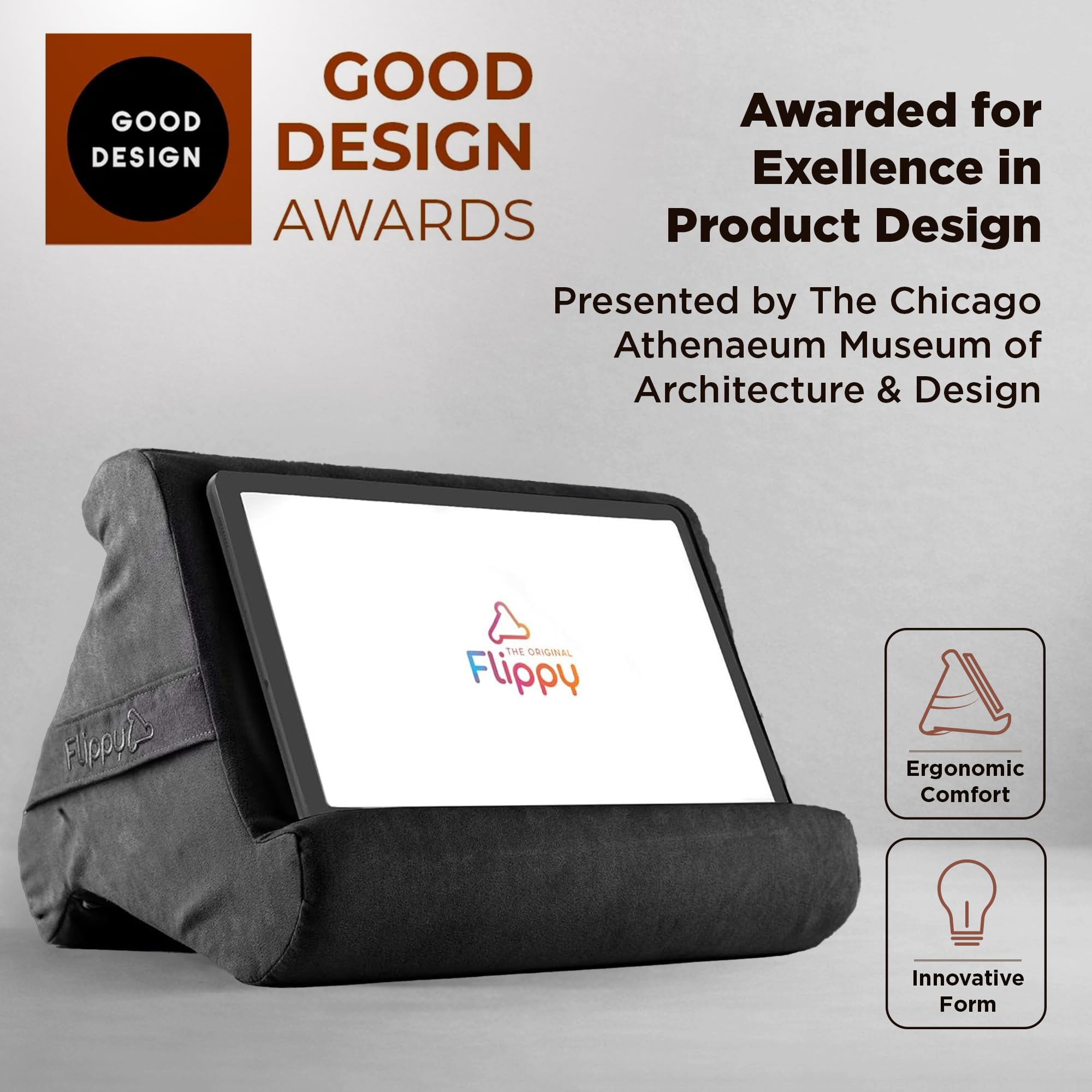 Flippy Original Tablet Kissenständer & iPad-Halter, Geschenk für Buchliebhaber & Leser, Multi-Winkel-Ständer mit Stauraum für Schoß, Schreibtisch & Bett, kompatibel mit Kindle, Fire, iPad & Samsung