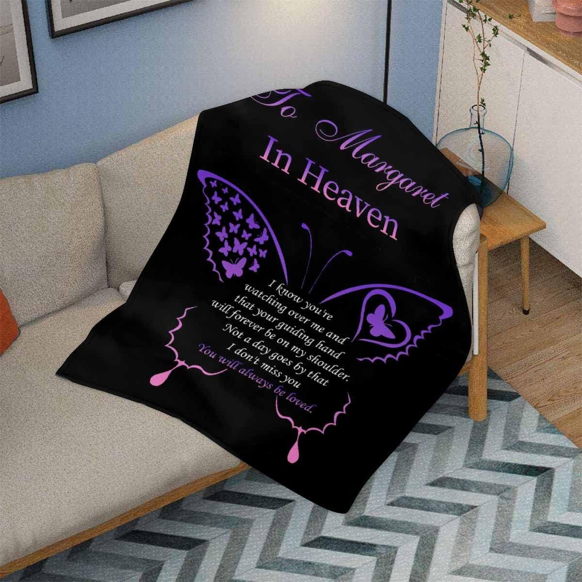 MyPupSocks Customized Loss of Loved Mom Dad Sympathy Gift, Someone in Heaven We Will Always Love You Personalized Memorial Blanket for Someone Who Passed Away Bereavement Gifts 40x50