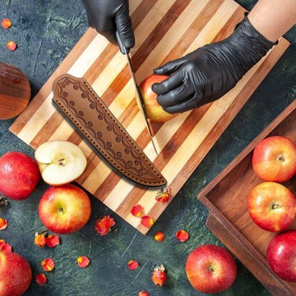 Housse / Pochette Couteau En Cuir De Vache - Fourreau Pour Lame Fixe - Portable Et Solide