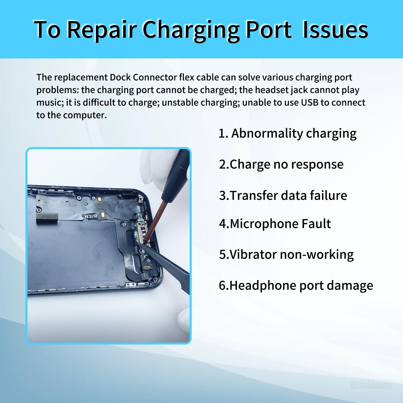 IPhone 5S Charging Dock / Port Assembly + Headphone Jack – White, Genuine Apple 5 thumbnail image