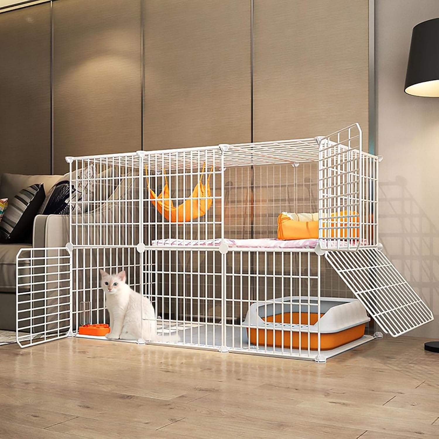 Cage pour petit chat de compagnie en métal pour éviter les fuites sur balcon