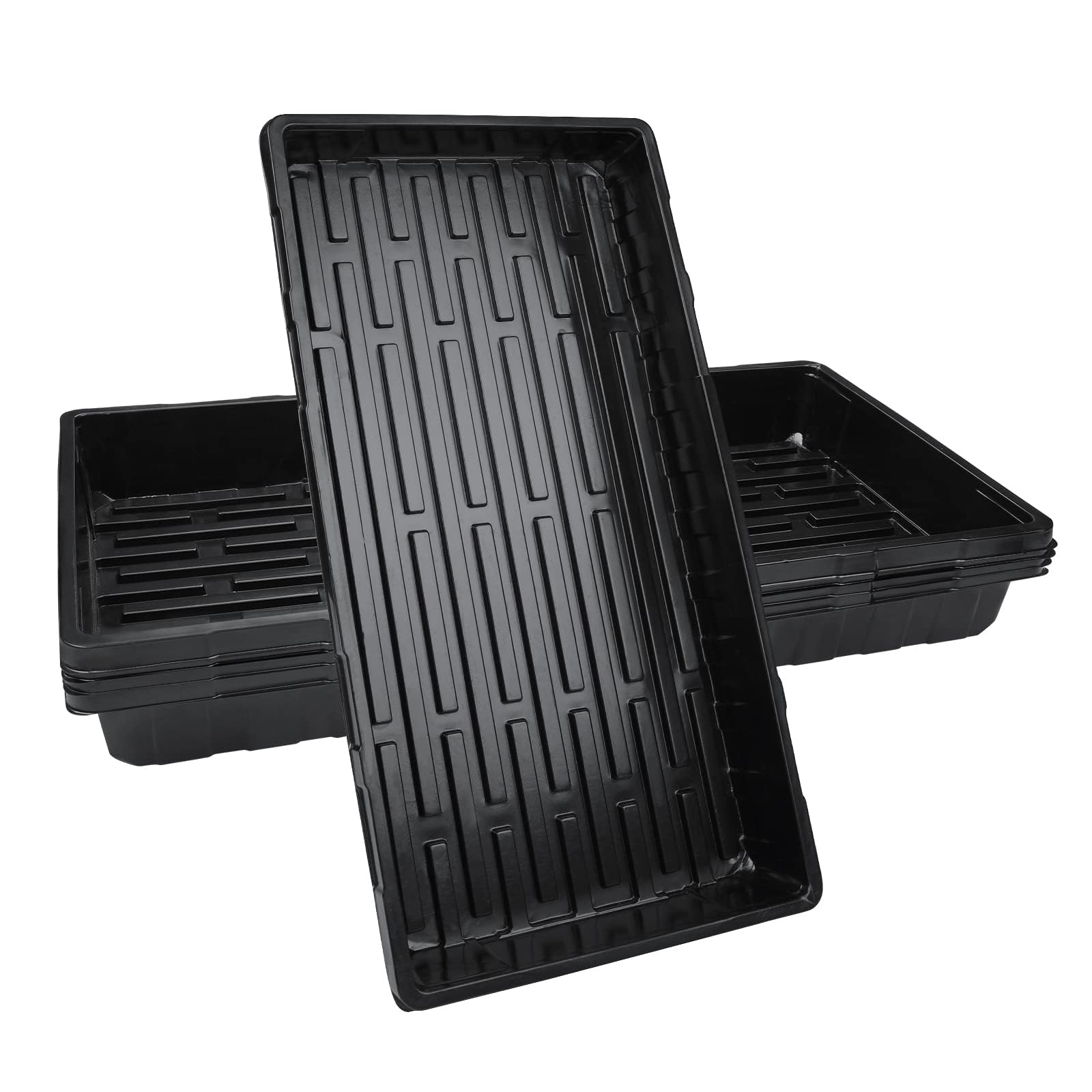 5 Stück Anzuchtplatten Pflanzen Schwarz 54 x 28 cm Anzuchtschalen Pflanzschalen Ohne Abflusslöcher für Pflanzenkeimung Microgreens Hydroponic Application
