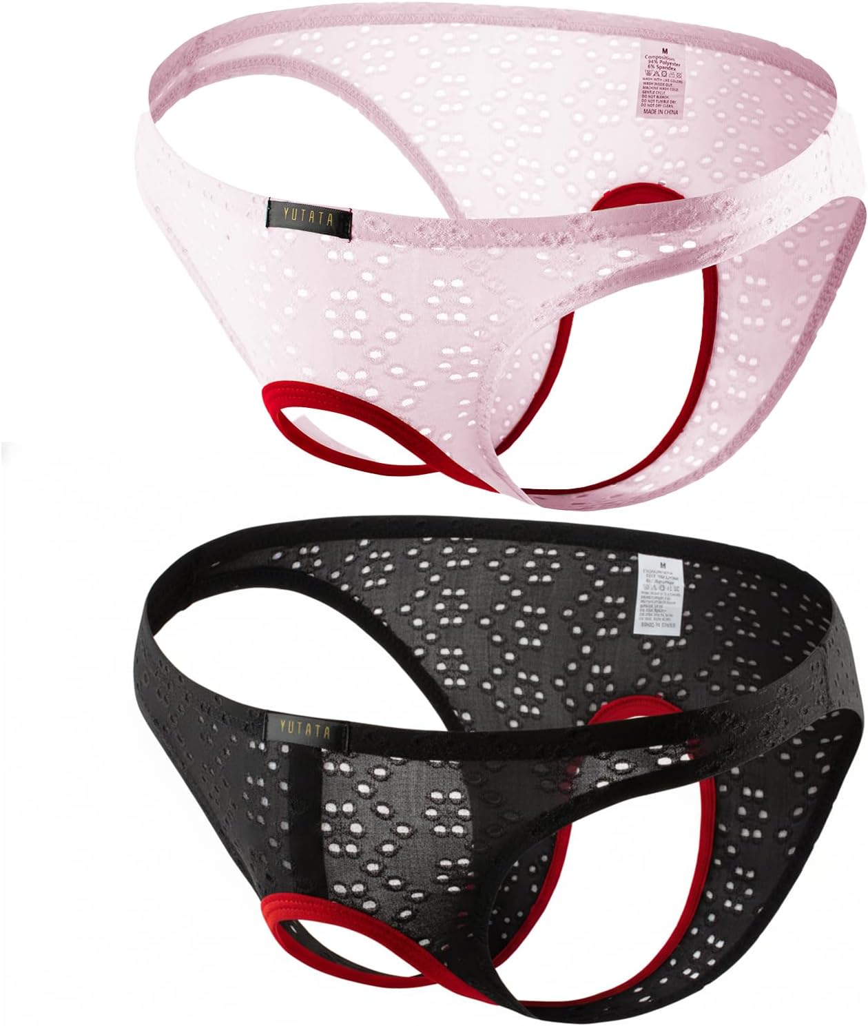 Unisex Open Crotchless Underwear Sexy Hole Briefs for Couples Breathable Mesh Novelty Lingerie for Men and Women