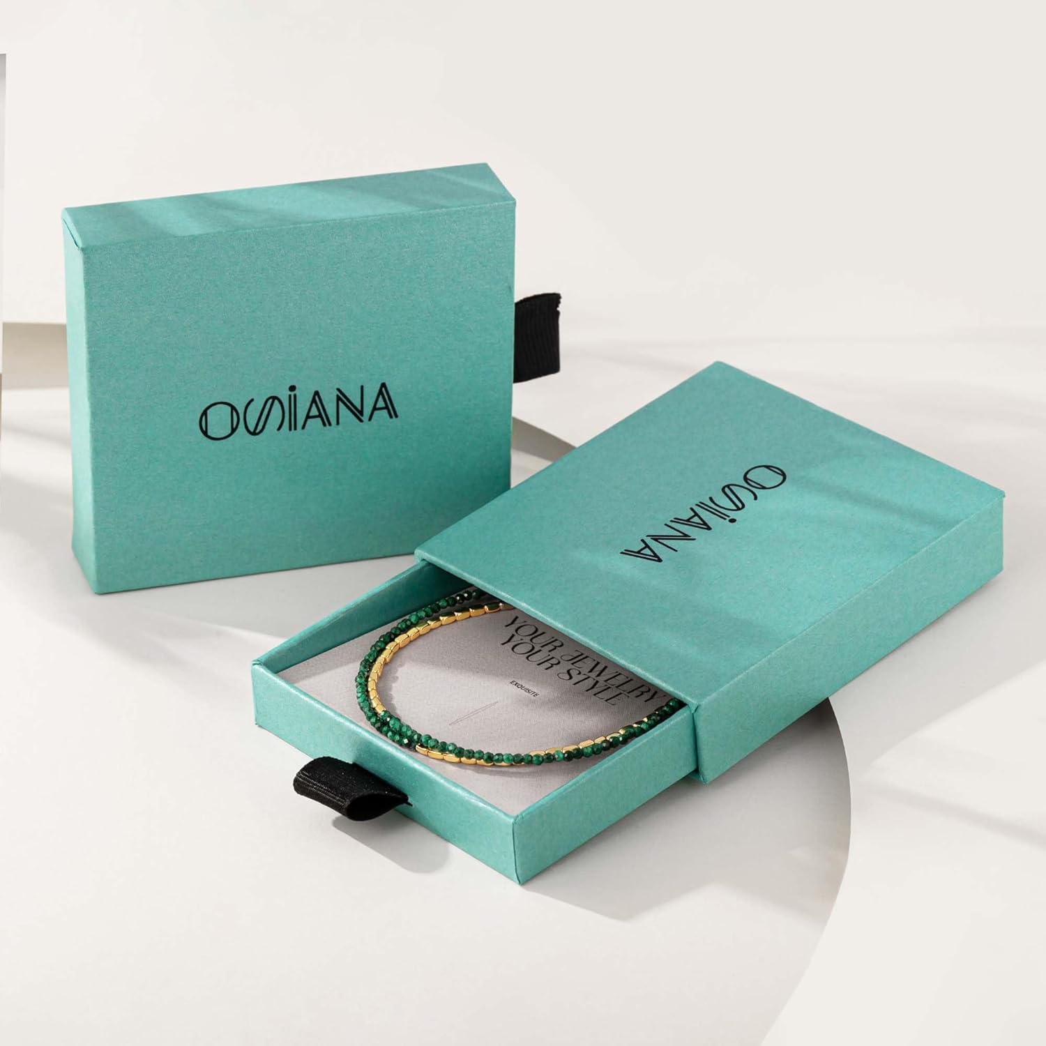 OSIANA Dual-Strand Gemstone Bracelet for Women, 14K Gold Plated Layered Natural Stone Beads Boho Handmade Summer Jewelry - Image 6