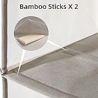 Vista 4 de 4-Shelf Hanging Closet Organizer and Storage, Collapsible Hanging Shelves for Closet with 2 Side Pockets, Hanging Shoe Organizer to Saving Beige