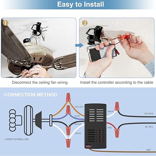 Miniatura 4 de Hunter - Kit de control remoto para ventilador de techo, compatible con Alexa, Google Assistant y la aplicación Smart Life