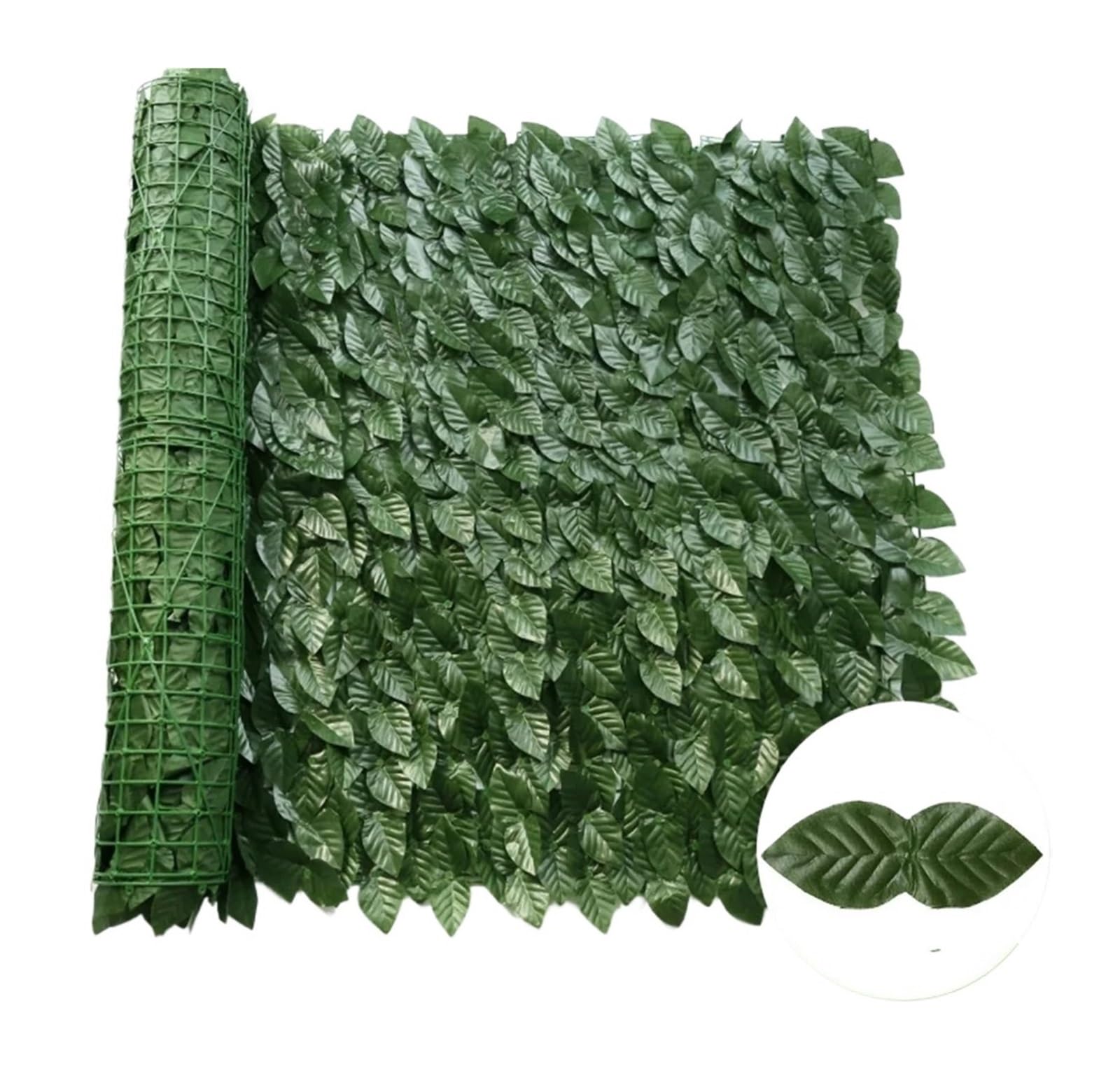 50X200cm Artificial Ivy Hedge Green Leaf Fence Panels Faux Privacy Screen for Home Outdoor Garden Balcony Decoration 1X3m(Dark Green Dill,50X100)