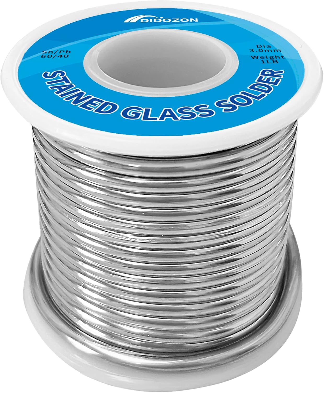 60/40 Solder for Stained Glass, 1/8 Inch Diameter, 1 Pound Spool, Stained Glass Supplies