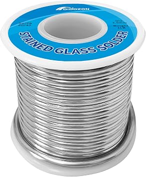 60/40 Solder for Stained Glass, 1/8 Inch Diameter, 1 Pound Spool, Stained Glass Supplies