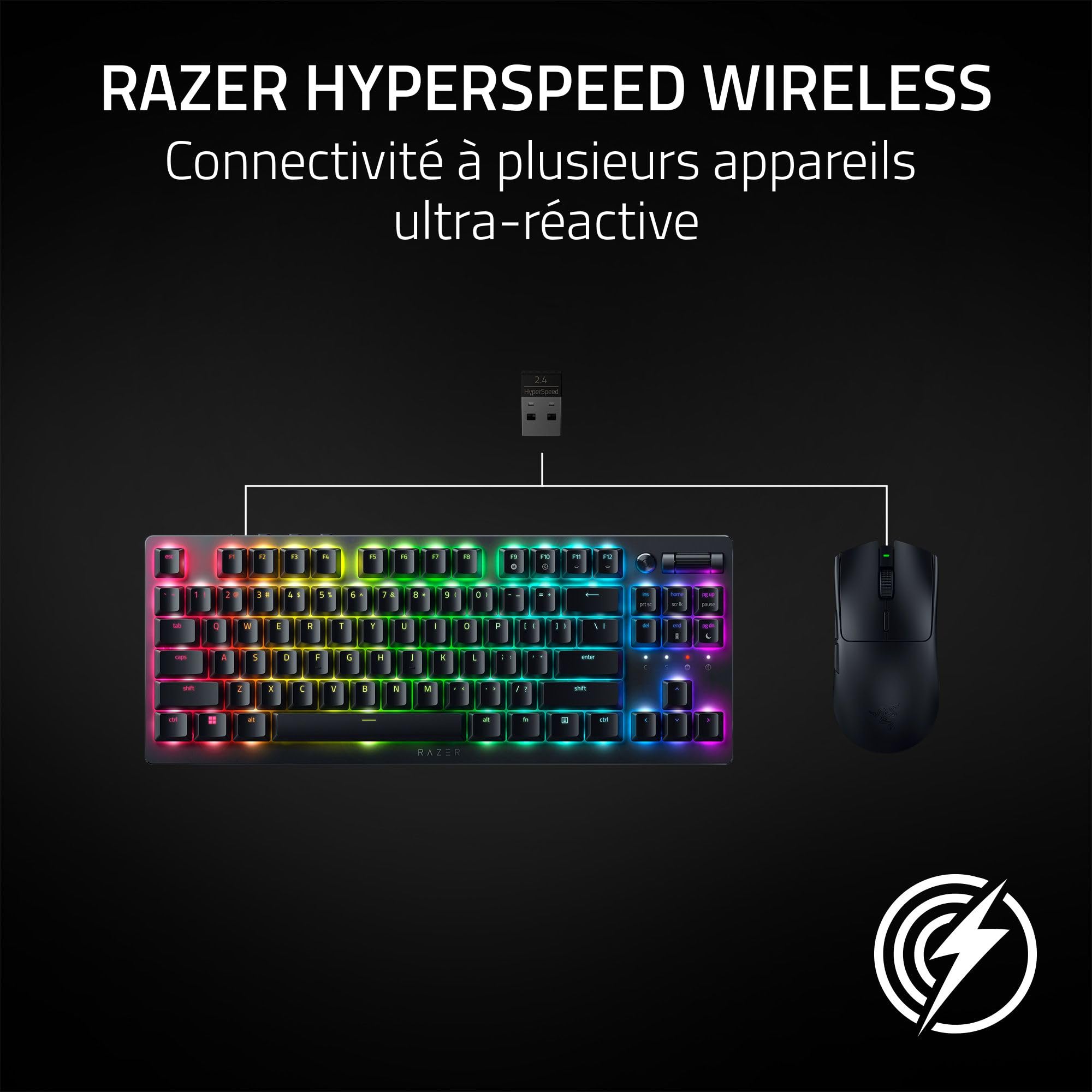 Razer Viper V3 HyperSpeed - Souris sans fil pour l’Esport - Capteur optique 30K Focus Pro (Jusqu’à 280 Heures d’Autonomie, Switches Mécaniques de 2e gen, Polling Rate Réel de 4000 Hz) Noir