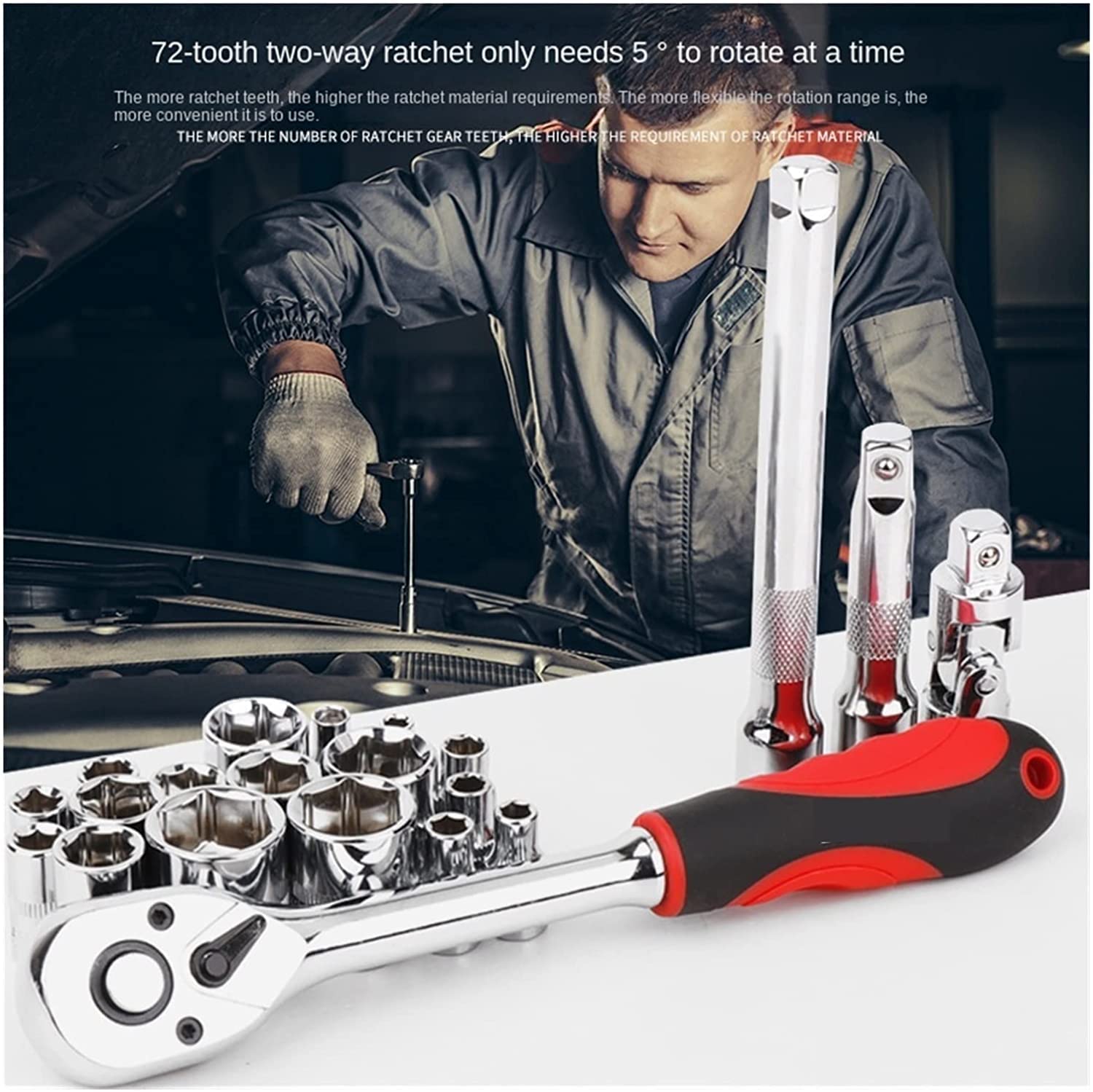 Zestaw narzędzi ręcznych do naprawy samochodu klucz grzechotkowy zestaw kluczy nasadowych naprawa samochodów narzędzie mechaniczne zestawy ferramentas completo