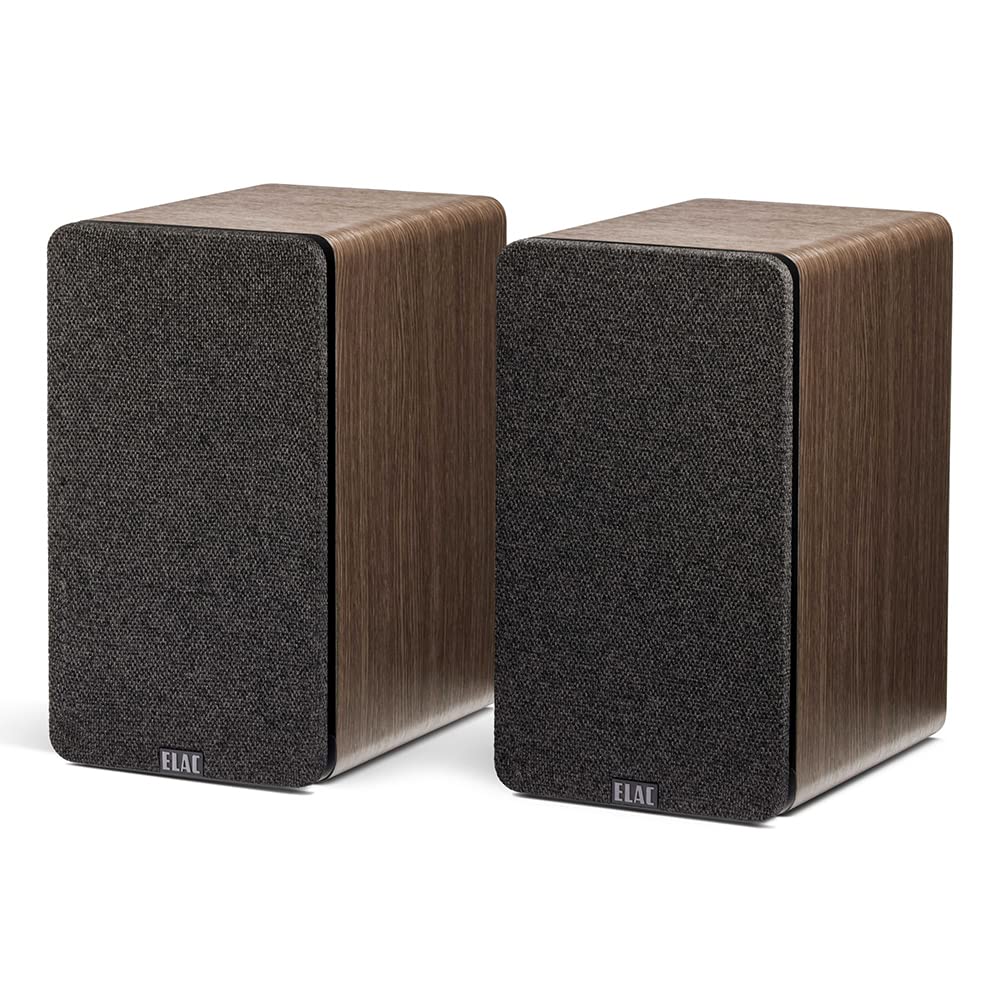 ELAC Kompakt Lautsprecher Debut ConneX DCB41, Boxen für Audiowiedergabe via HDMI, USB, Phono & Bluetooth, exzellenter Klang & hochwertiges Design, 1 Aktivlautsprecher-Set, Nussbaum