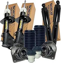 Kit Completo 4 Amortecedores com Coxins e Batentes Suspensão Dianteira e Traseira Compatível com Strada Fire 2001 a 2019