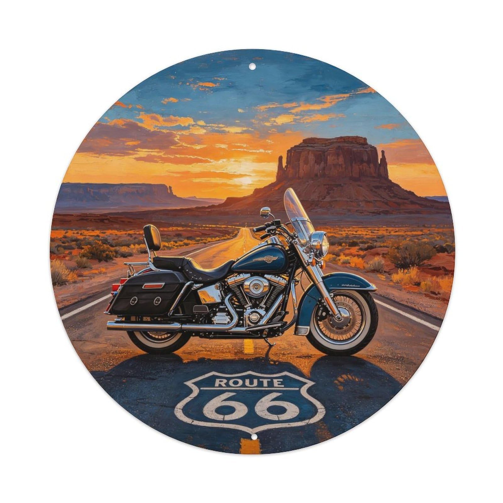 Route 66 Ride Metal Tin Sign Plaque