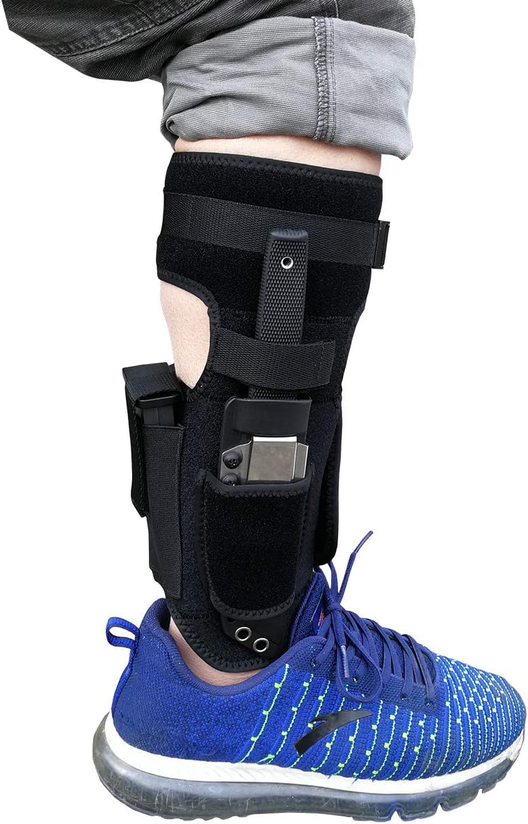 TOPMEET Survival Ankle Knife Holster with 2 Magazine Pouches