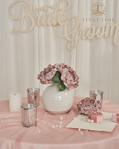 Miniatura 9 de TINGE TIME Flores de peonía artificiales para decoración de aspecto real, 16 piezas de flores falsas blancas con tallo para ramos de boda,