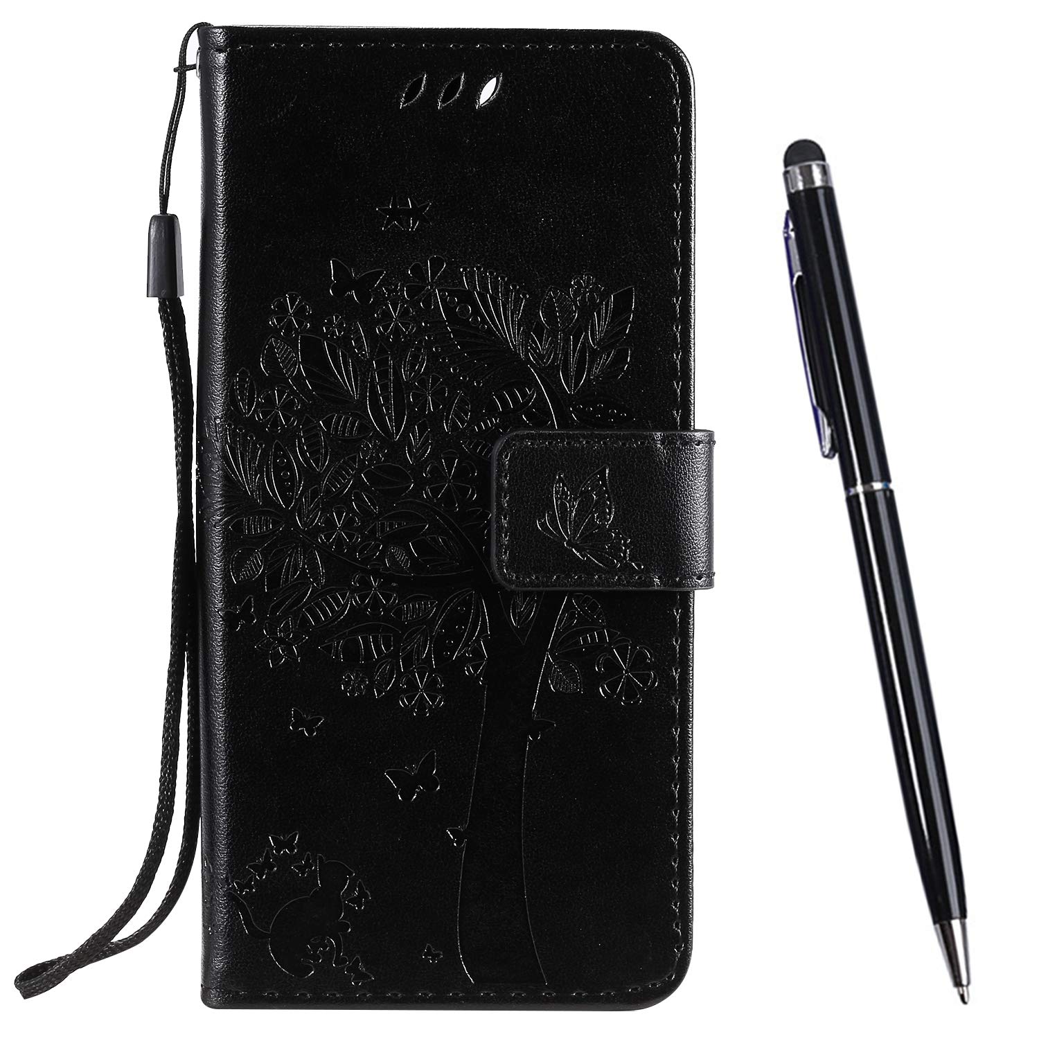 Custodia per Huawei Honor 20, in pelle PU, con motivo loto e chiusura magnetica, custodia morbida in TPU antiurto e sottile, con supporto per carte di credito, colore: viola chiaro