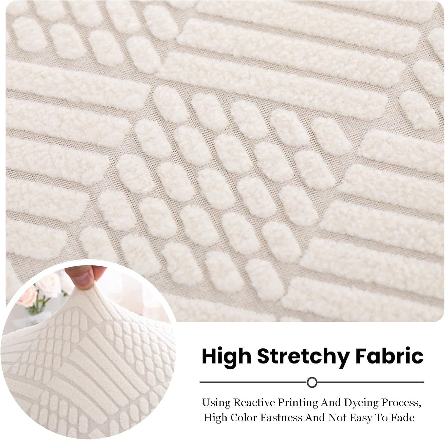 XGANGM Petite Housse De Pouf Ottomane Carrée/Rond 30x20cm Extensible, Housses De Repose-Pieds, Jacquard Doux Ottomane Tabouret Protection Couverture