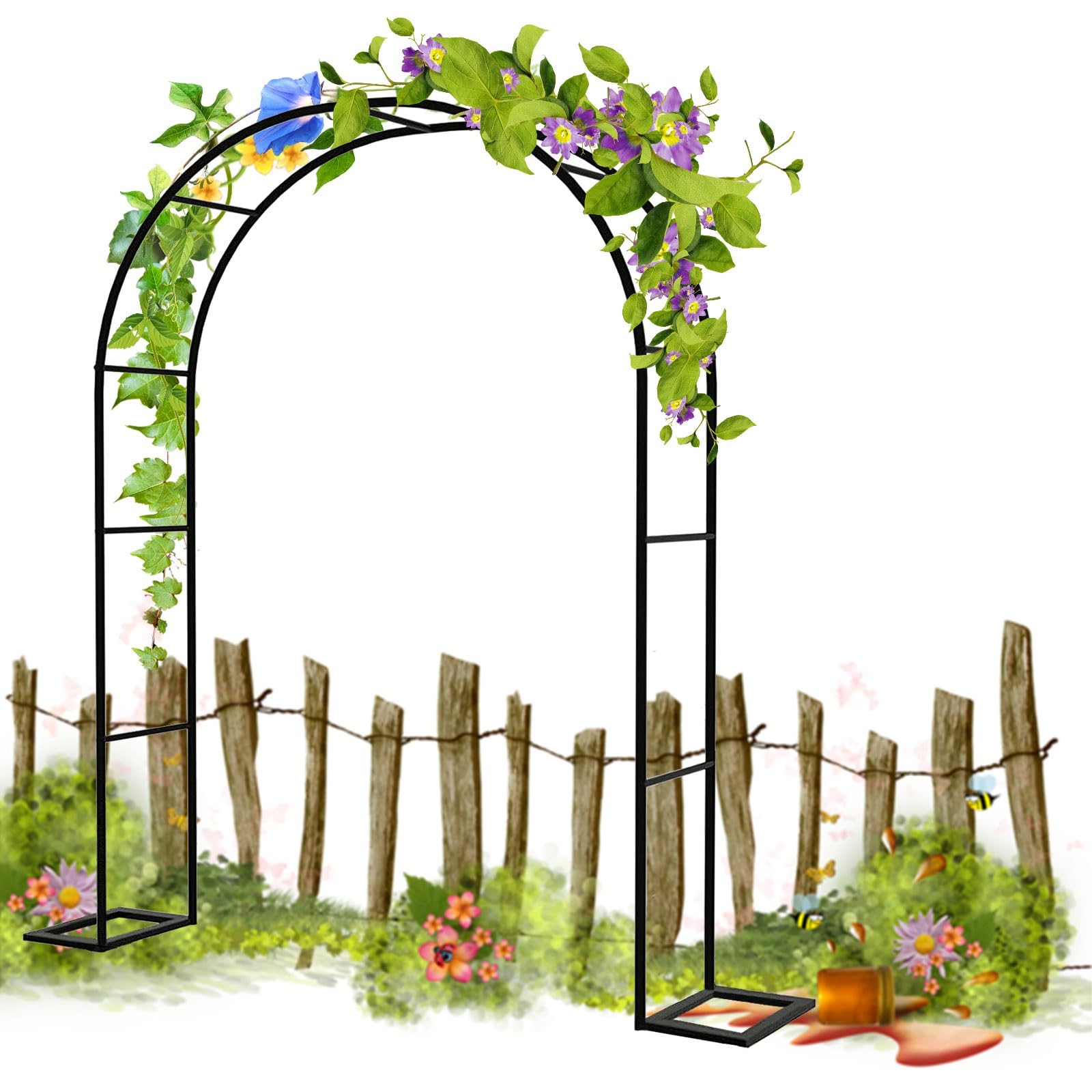 Kletterpflanzenbogen für Innen- und Außenbereich, Metall, Hochzeitsdekoration, 0,8 x 2 m, Gartenlaube, Gartenparty, Stahl-Design