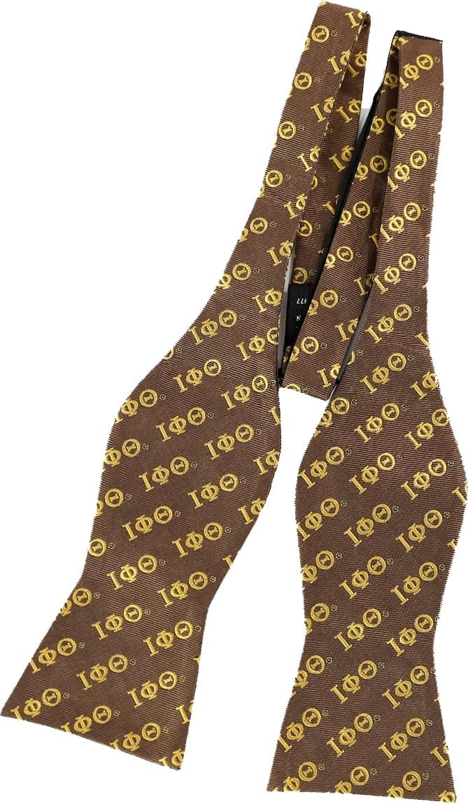 Big Boy Iota Phi/Φ Theta Divine 9 Mens Bowtie [Brown] - ID#5198