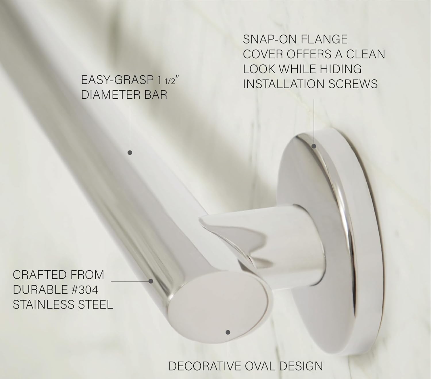 12" Satin Stainless Steel Wall Mounted Bathroom Grab Bar