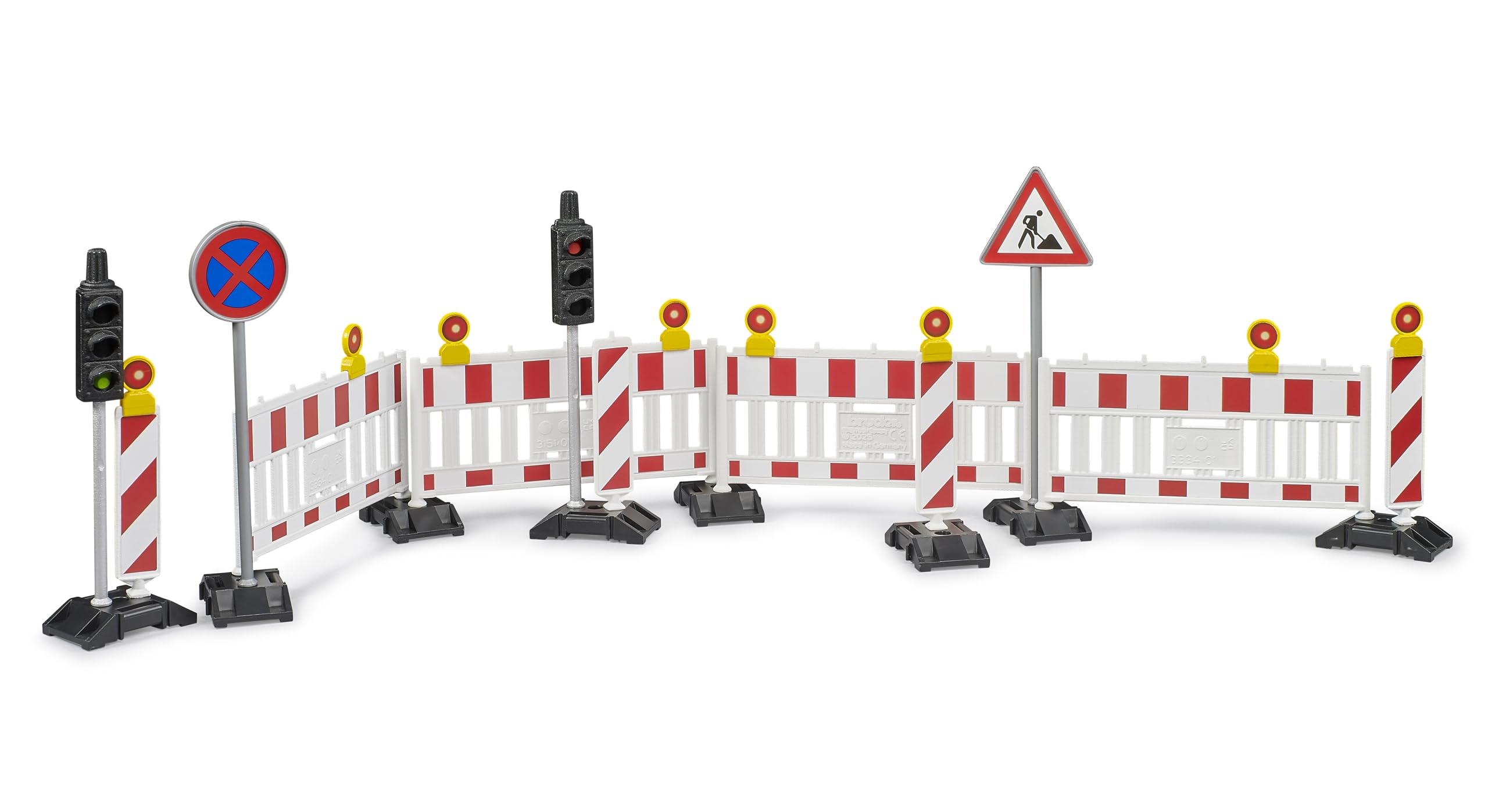 bruder 62009 - Accessori Set di sicurezza stradale con semaforo - Accessori, cantiere, costruzione stradale, veicoli da cantiere