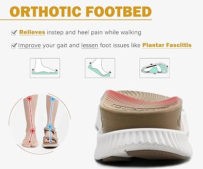 KuaiLu Womens Orthopedic Walking Sandals with Comfortable Arch Support Recovery Sport Relief Plantar Fasciitis Summer Outdoor Hiking Adjustable Strap Platform Cushion Shoes