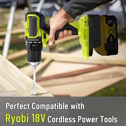 Miniatura 6 de Convertidor de adaptador de batería DM18RL con puerto USB para uso con herramientas de batería de litio Ryobi de 18 V, convierte la batería de iones