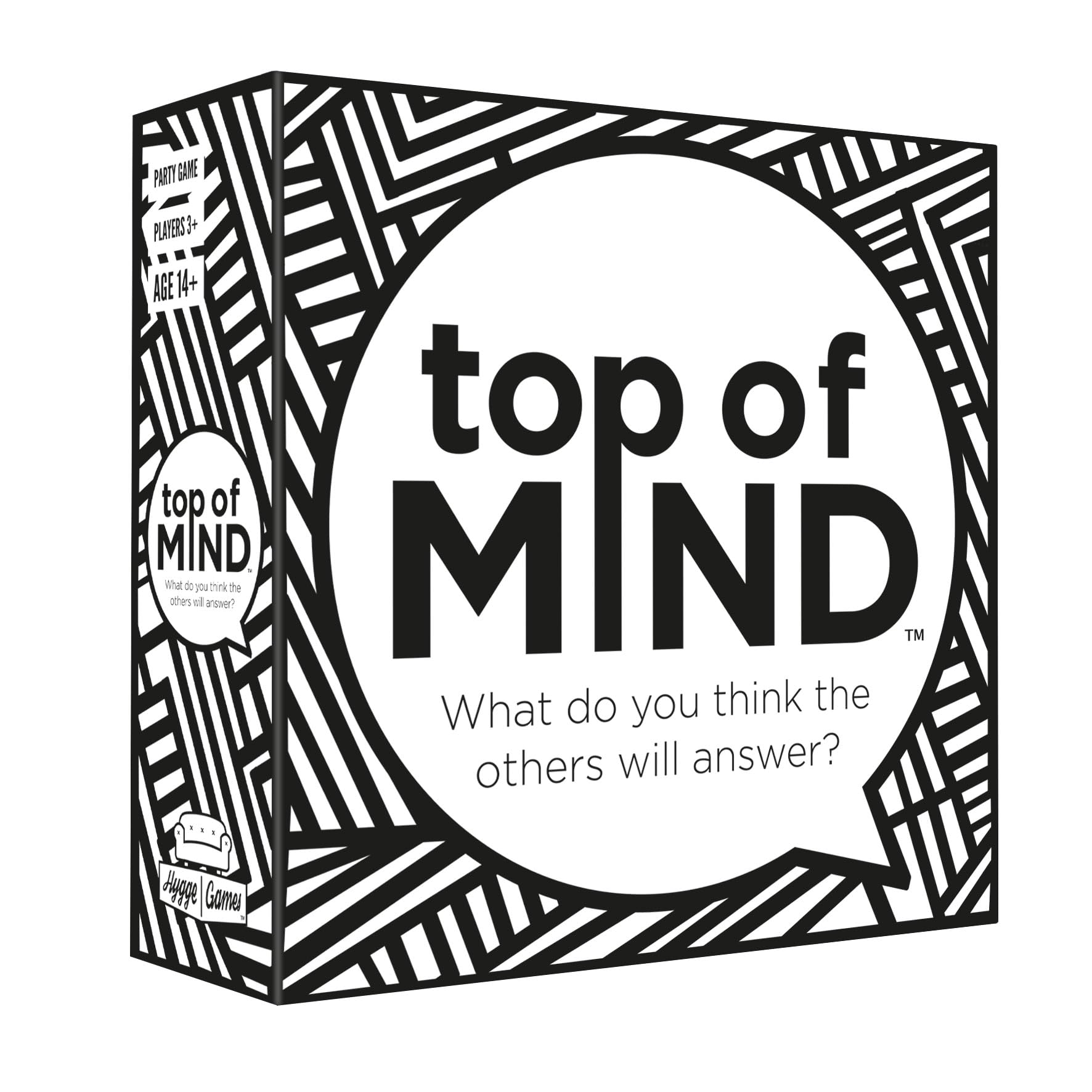 Hygge Games Top of mind - What do You Think the Others Will Answer? - Family Game by,Black and White