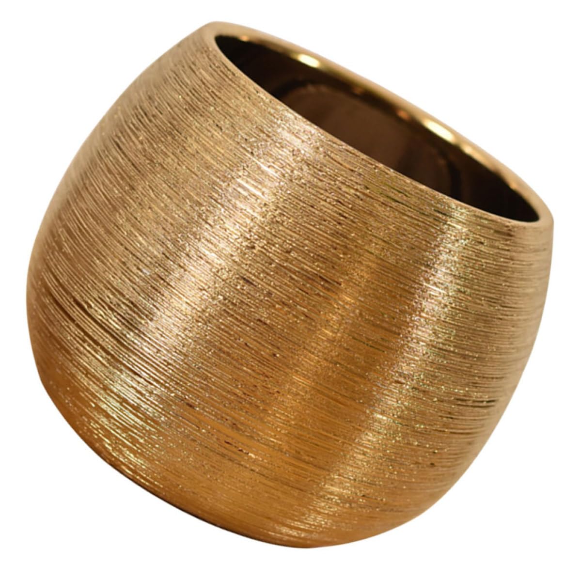 LIFKOME Pot Design Élégant en Céramique Dorée Rond pour Plantes Succulentes pour Décoration Intérieure et Objets Décoratifs de Maison
