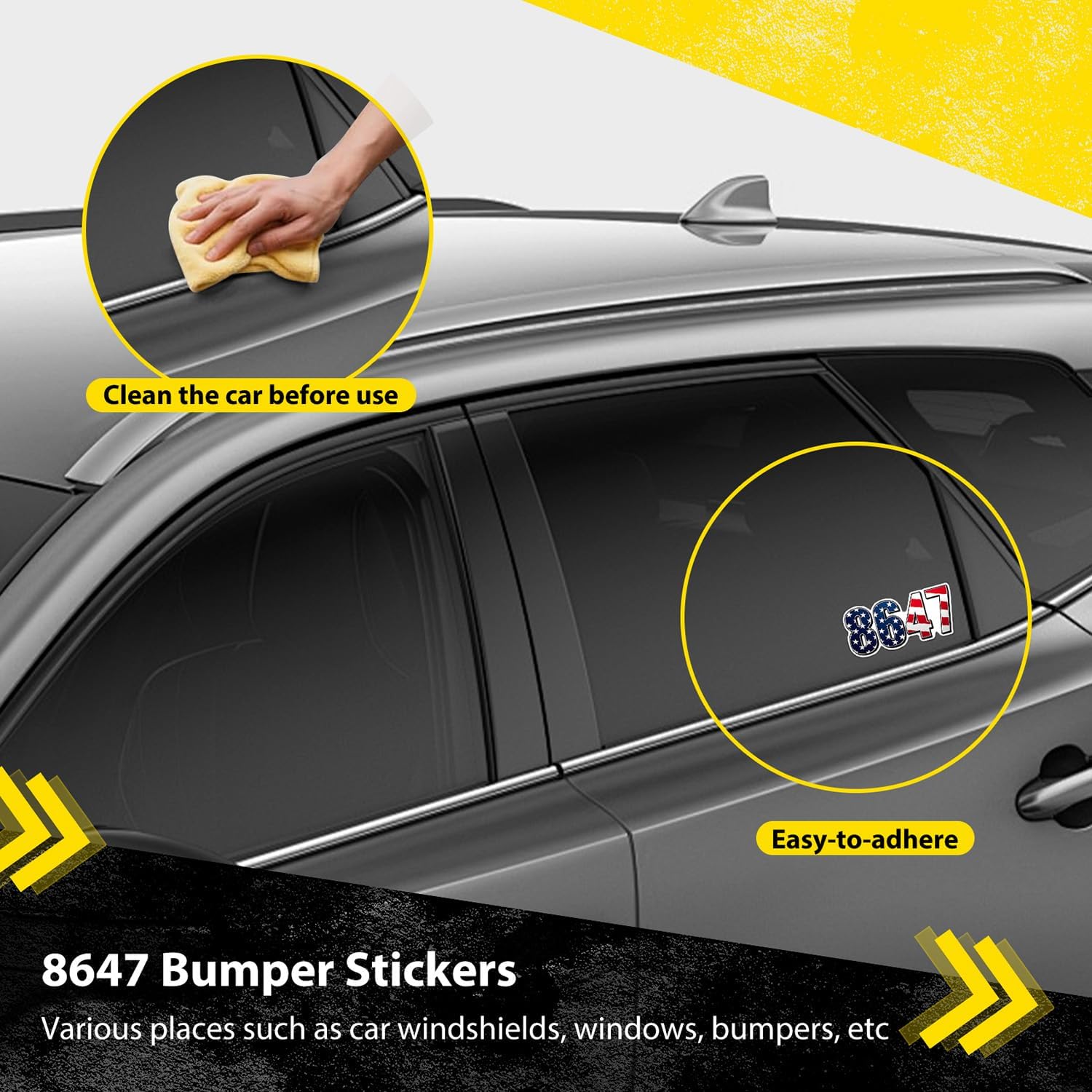 3 Pack 86 47 Anti Trump 8647 Anti MAGA Car Stickes - Anti Trump Vinyl Sticker Laptop Decal Car Bumper Window Waterproof Sticker