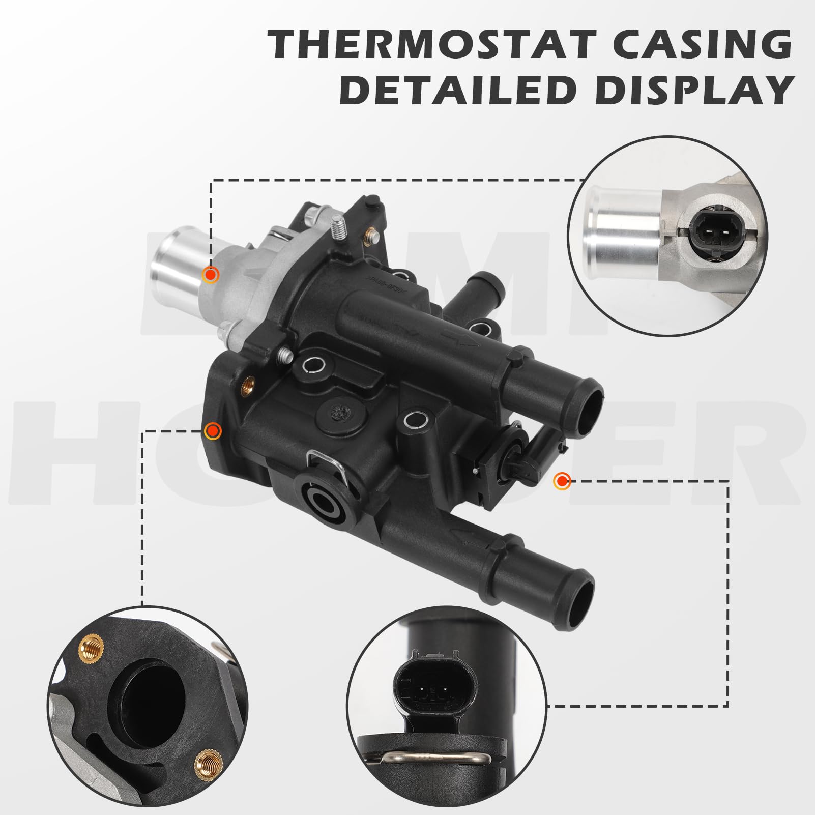 55353311 Carcasa del termostato con termostato y manguera de agua compatible con Opel Astra H, J Cruze, Vectra, Zafira, Insignia 2009-2022#55577284 826001