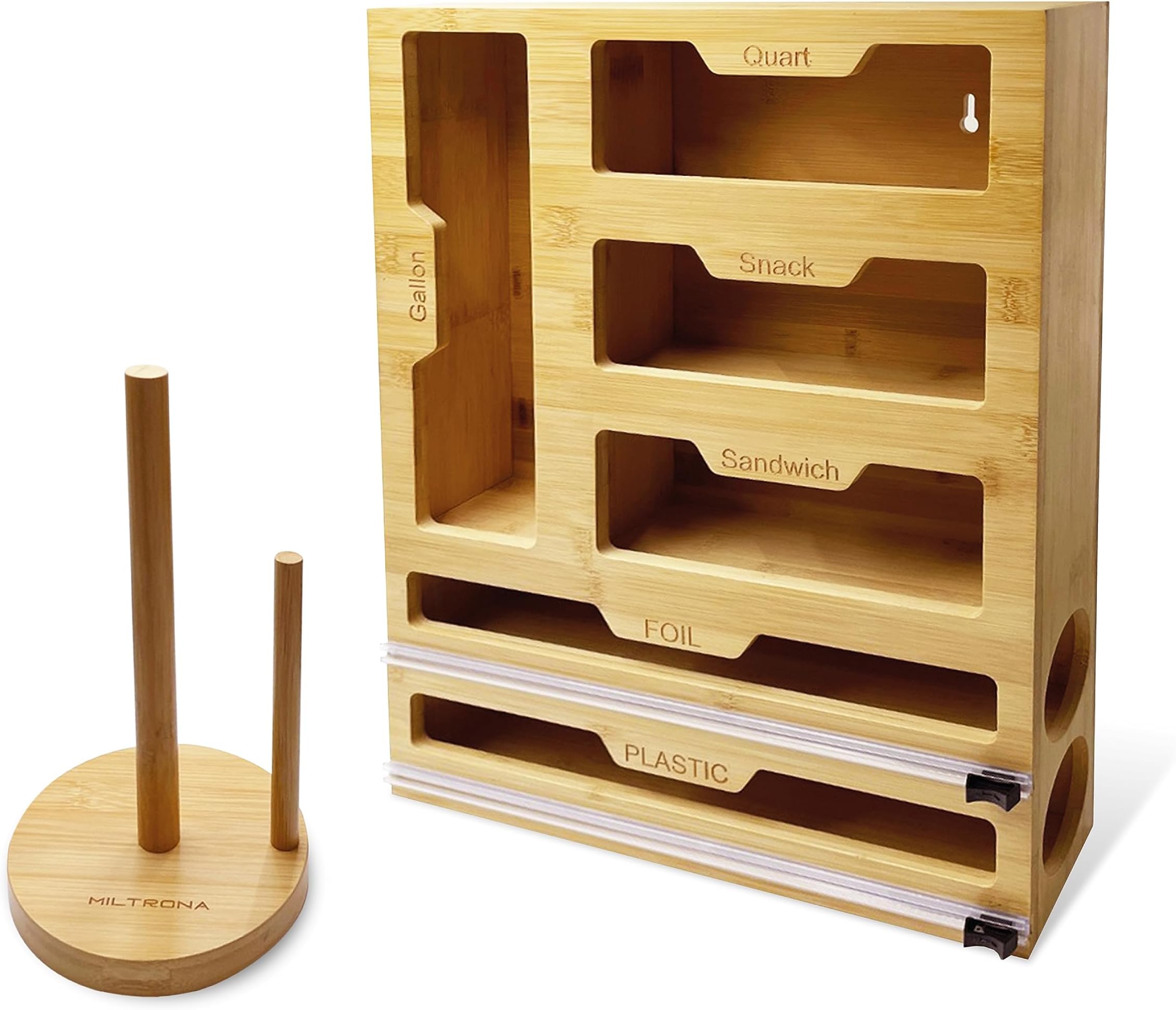 MILTRONA Ziplock Organizer 6 IN 1. Foil and Plastic Wrap