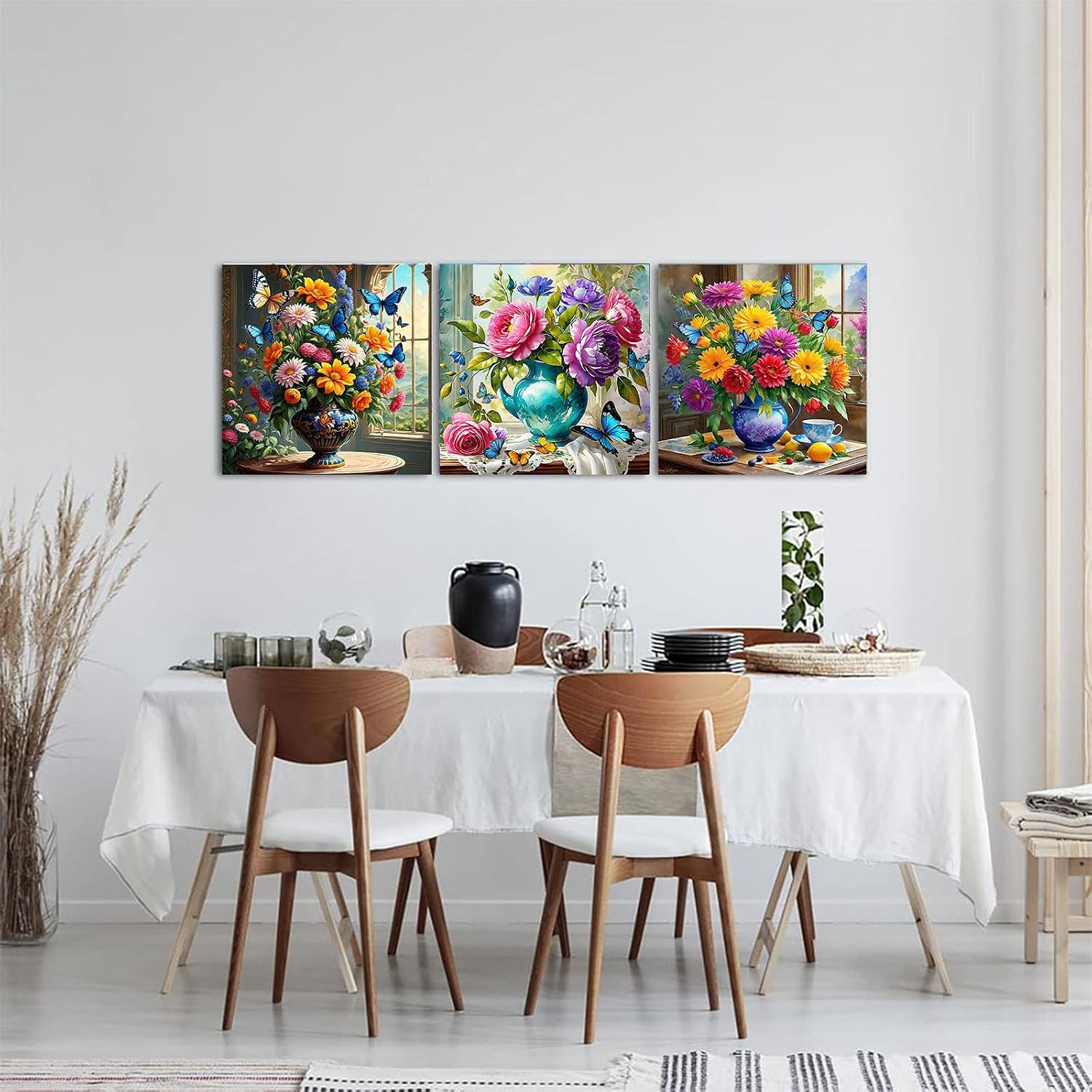 OFRKE Diamond Painting Kits for Adults,3 Pack Flower Vase Diamond Art for Beginners, Diamond Round 5D Full Drill Paint with Diamonds Pictures Gem Art Painting Kits DIY Crafts Kits 12x12inch image 5